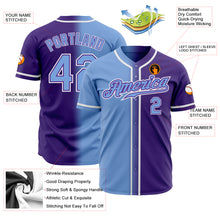 Charger l'image dans la galerie, Custom Purple Light Blue-White Authentic Gradient Fashion Baseball Jersey