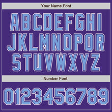 Charger l'image dans la galerie, Custom Purple Light Blue-White Authentic Gradient Fashion Baseball Jersey