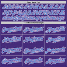 Charger l'image dans la galerie, Custom Purple Light Blue-White Authentic Gradient Fashion Baseball Jersey