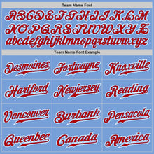 Load image into Gallery viewer, Custom Light Blue Red-White Authentic Gradient Fashion Baseball Jersey