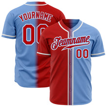 Load image into Gallery viewer, Custom Light Blue Red-White Authentic Gradient Fashion Baseball Jersey