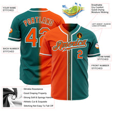 Загрузить изображение в средство просмотра галереи, Custom Teal Orange-White Authentic Gradient Fashion Baseball Jersey