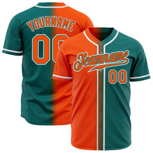 Загрузить изображение в средство просмотра галереи, Custom Teal Orange-White Authentic Gradient Fashion Baseball Jersey