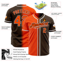 Загрузить изображение в средство просмотра галереи, Custom Brown Orange-White Authentic Gradient Fashion Baseball Jersey