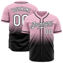 Laden Sie das Bild in den Galerie-Viewer, Custom Light Pink White-Black Authentic Fade Fashion Baseball Jersey