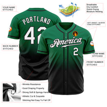 Load image into Gallery viewer, Custom Kelly Green White-Black Authentic Fade Fashion Baseball Jersey