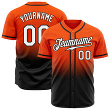 Load image into Gallery viewer, Custom Orange White-Black Authentic Fade Fashion Baseball Jersey