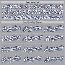 Load image into Gallery viewer, Custom Gray White-Navy Authentic Fade Fashion Baseball Jersey