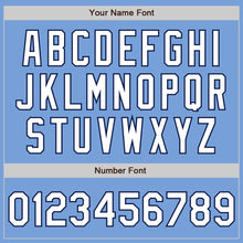 Load image into Gallery viewer, Custom Light Blue White-Navy Authentic Fade Fashion Baseball Jersey