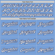 Load image into Gallery viewer, Custom Light Blue White-Navy Authentic Fade Fashion Baseball Jersey