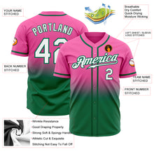 Load image into Gallery viewer, Custom Pink White-Kelly Green Authentic Fade Fashion Baseball Jersey