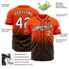 Load image into Gallery viewer, Custom Orange White-Brown Authentic Fade Fashion Baseball Jersey