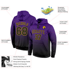 Загрузить изображение в средство просмотра галереи, Custom Stitched Purple Black-Gold Fade Fashion Sports Pullover Sweatshirt Hoodie