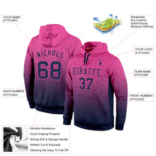 Load image into Gallery viewer, Custom Stitched Pink Navy Fade Fashion Sports Pullover Sweatshirt Hoodie