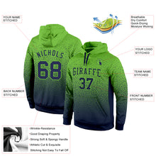 Загрузить изображение в средство просмотра галереи, Custom Stitched Neon Green Navy Fade Fashion Sports Pullover Sweatshirt Hoodie