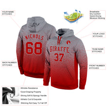 Загрузить изображение в средство просмотра галереи, Custom Stitched Gray Red Fade Fashion Sports Pullover Sweatshirt Hoodie