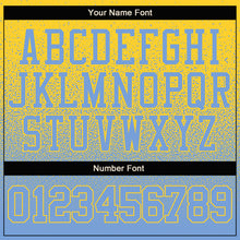 Load image into Gallery viewer, Custom Stitched Gold Light Blue Fade Fashion Sports Pullover Sweatshirt Hoodie