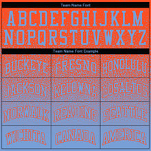 Laden Sie das Bild in den Galerie-Viewer, Custom Stitched Orange Light Blue Fade Fashion Sports Pullover Sweatshirt Hoodie