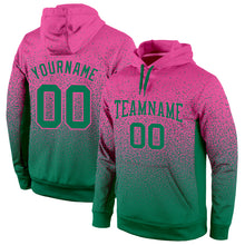 Load image into Gallery viewer, Custom Stitched Pink Kelly Green Fade Fashion Sports Pullover Sweatshirt Hoodie