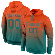 Load image into Gallery viewer, Custom Stitched Orange Aqua Fade Fashion Sports Pullover Sweatshirt Hoodie