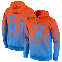 Charger l'image dans la galerie, Custom Stitched Orange Powder Blue Fade Fashion Sports Pullover Sweatshirt Hoodie