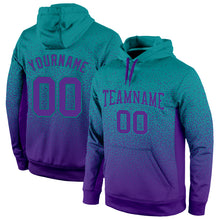 Load image into Gallery viewer, Custom Stitched Aqua Purple Fade Fashion Sports Pullover Sweatshirt Hoodie