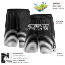 Загрузить изображение в средство просмотра галереи, Custom Black White Pinstripe Fade Fashion Authentic Basketball Shorts