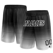 Загрузить изображение в средство просмотра галереи, Custom Black White Pinstripe Fade Fashion Authentic Basketball Shorts