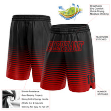 Загрузить изображение в средство просмотра галереи, Custom Black Red Pinstripe Fade Fashion Authentic Basketball Shorts