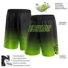 Загрузить изображение в средство просмотра галереи, Custom Black Neon Green Pinstripe Fade Fashion Authentic Basketball Shorts