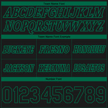 Load image into Gallery viewer, Custom Black Kelly Green Pinstripe Fade Fashion Authentic Basketball Shorts