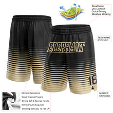 Загрузить изображение в средство просмотра галереи, Custom Black Cream Pinstripe Fade Fashion Authentic Basketball Shorts