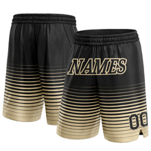 Загрузить изображение в средство просмотра галереи, Custom Black Cream Pinstripe Fade Fashion Authentic Basketball Shorts
