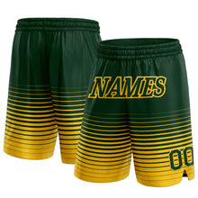 Загрузить изображение в средство просмотра галереи, Custom Green Yellow Pinstripe Fade Fashion Authentic Basketball Shorts