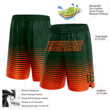 Load image into Gallery viewer, Custom Green Orange Pinstripe Fade Fashion Authentic Basketball Shorts