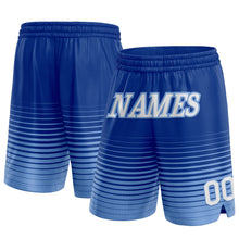 Загрузить изображение в средство просмотра галереи, Custom Royal White-Light Blue Pinstripe Fade Fashion Authentic Basketball Shorts