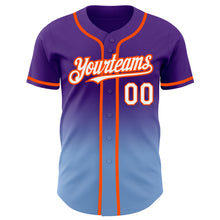 Загрузить изображение в средство просмотра галереи, Custom Purple White Light Blue-Orange Authentic Fade Fashion Baseball Jersey