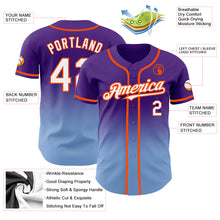 Загрузить изображение в средство просмотра галереи, Custom Purple White Light Blue-Orange Authentic Fade Fashion Baseball Jersey