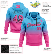 Загрузить изображение в средство просмотра галереи, Custom Stitched Sky Blue Pink-Black Fade Fashion Sports Pullover Sweatshirt Hoodie