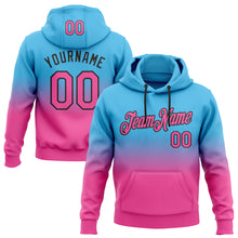 Загрузить изображение в средство просмотра галереи, Custom Stitched Sky Blue Pink-Black Fade Fashion Sports Pullover Sweatshirt Hoodie