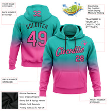 Load image into Gallery viewer, Custom Stitched Aqua Pink-Black Fade Fashion Sports Pullover Sweatshirt Hoodie