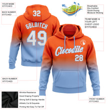 Загрузить изображение в средство просмотра галереи, Custom Stitched Orange White-Light Blue Fade Fashion Sports Pullover Sweatshirt Hoodie