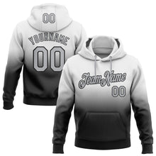 Load image into Gallery viewer, Custom Stitched White Gray-Black Fade Fashion Sports Pullover Sweatshirt Hoodie