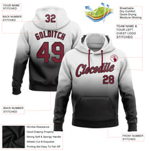 Load image into Gallery viewer, Custom Stitched White Crimson-Black Fade Fashion Sports Pullover Sweatshirt Hoodie