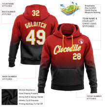 Laden Sie das Bild in den Galerie-Viewer, Custom Stitched Red White Black-Gold Fade Fashion Sports Pullover Sweatshirt Hoodie