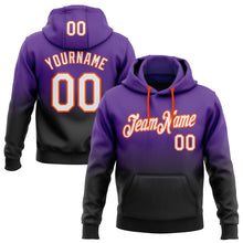 Load image into Gallery viewer, Custom Stitched Purple White Black-Orange Fade Fashion Sports Pullover Sweatshirt Hoodie