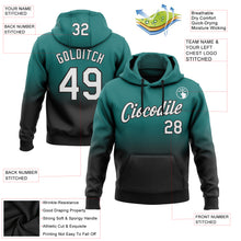 Load image into Gallery viewer, Custom Stitched Teal White-Black Fade Fashion Sports Pullover Sweatshirt Hoodie