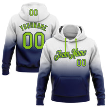 Загрузить изображение в средство просмотра галереи, Custom Stitched White Neon Green-Navy Fade Fashion Sports Pullover Sweatshirt Hoodie