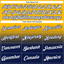 Load image into Gallery viewer, Custom Stitched Gold White-Navy Fade Fashion Sports Pullover Sweatshirt Hoodie