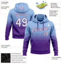 Load image into Gallery viewer, Custom Stitched Light Blue White-Purple Fade Fashion Sports Pullover Sweatshirt Hoodie
